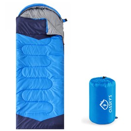 oaskys Camping Sleeping Bag - 3 Season Warm & Cool Weather - Summer Spring Fall Lightweight Waterproof for Adults Kids - Camping Gear Equipment, Traveling, and Outdoors