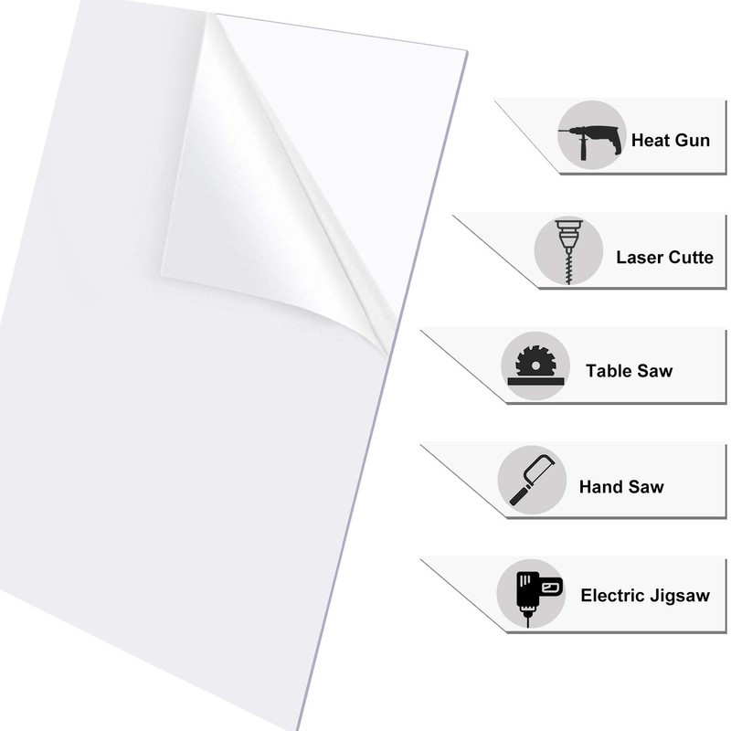 YSTIME 8" x 12" Clear Acrylic Sheet Plexiglass Plastic Sheet