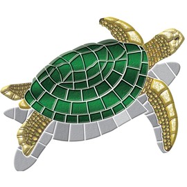 Skip's Garage Turtle Decorative Poolmat 40" by 30" - Vinyl - Works in Most Pools - Easy to Install and Remove - No Adhesives