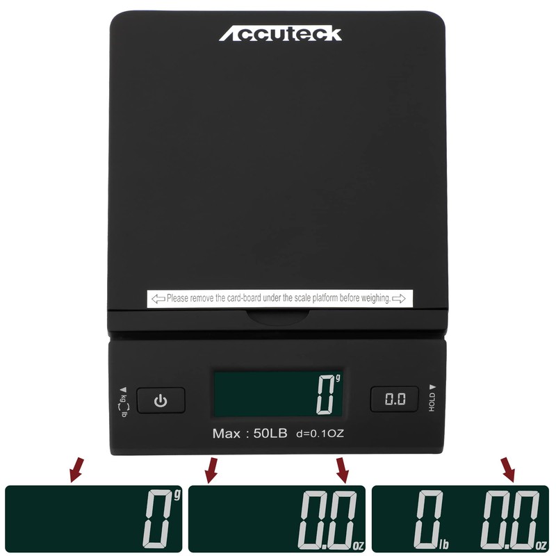 Accuteck 50 lb All-in-One Black Digital Shipping Postal Scale with