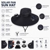 Solar Fan Wide Brim Hat for Outdoor Cooling – Polyester