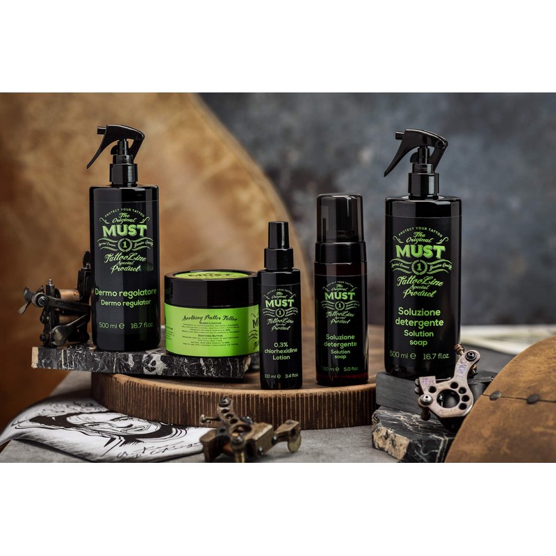 MUST - Dermoregulator for tattoos. Alcohol-free refreshing tonic. Removes redness