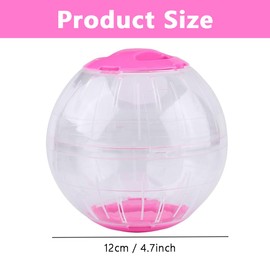 Hamster Ball, Diameter 12 cm, Hamster Running Ball, Exercise Ball, Sports Ball, Plastic Roll, Running Ball, Jogging Ball, Small Animals, Toy for Hamsters, Rats, Gerbils (Pink)