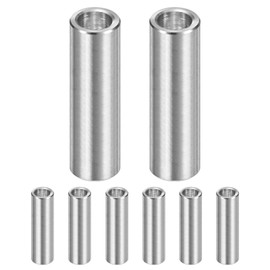 M METERXITY 8PCS M8 304 Stainless Steel Spacers 8mm ID x 12mm OD x 40mm l Metal Screw Standoff Bushing Plain Finish Round Spacer 304 Stainless Steel for Screws Bolts Silver