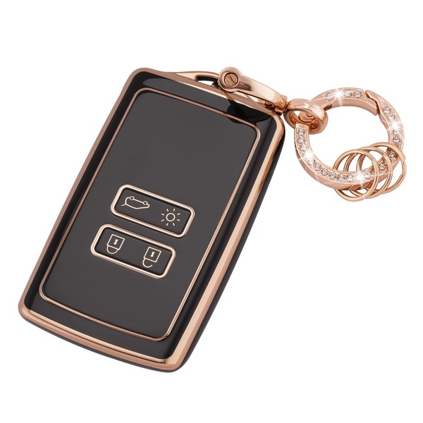 Koaudb Car key fob cover with key fo, black