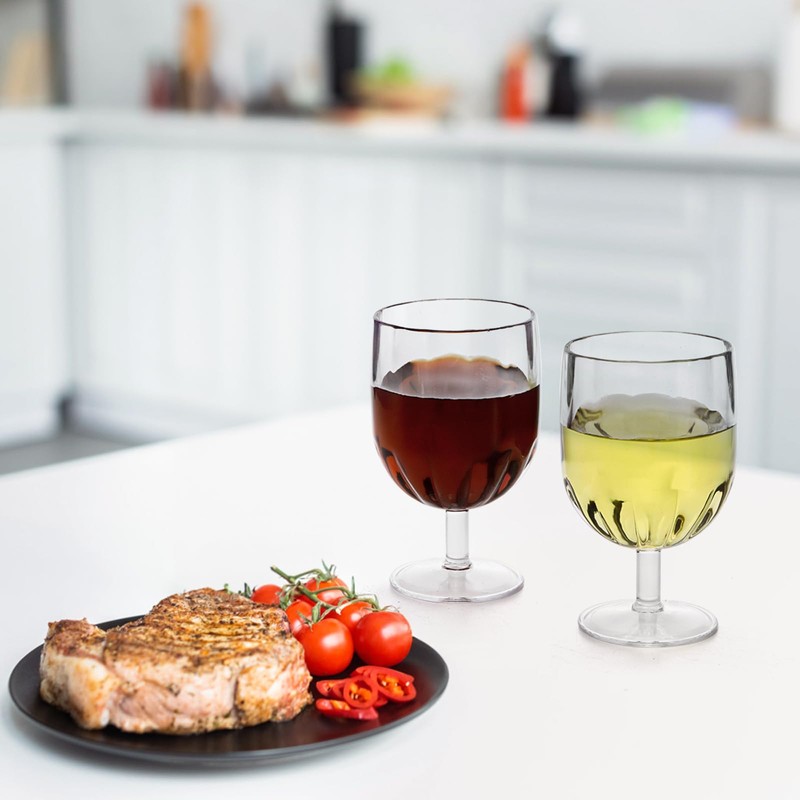 Suwimut Set of 8 Unbreakable Plastic Wine Glasses, 12 oz