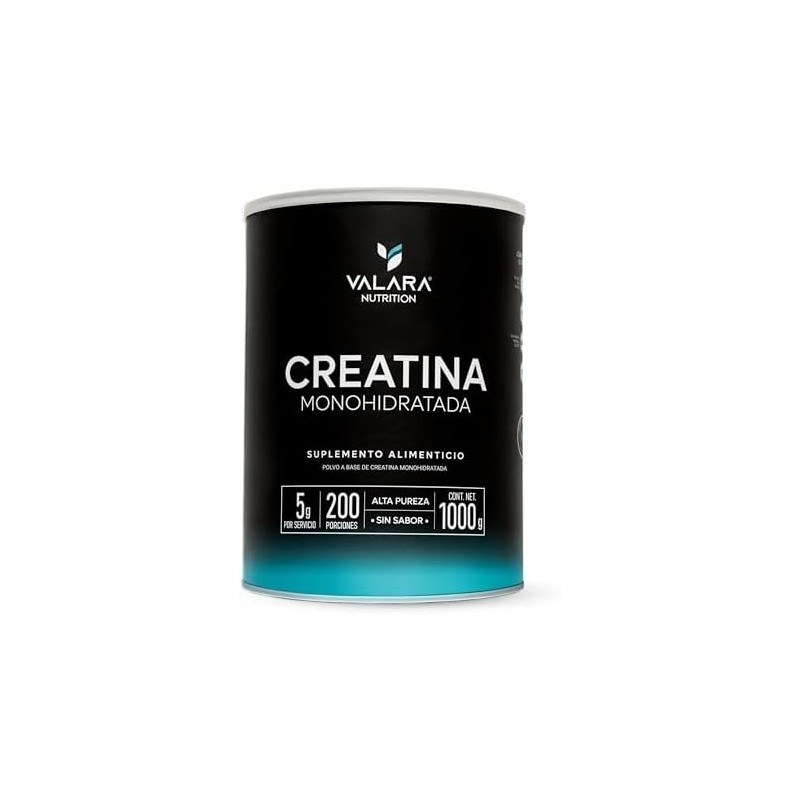 VALARA Creatina Monohidratada Máxima Pureza Sin Sabor Sin Azúcar (1kg)