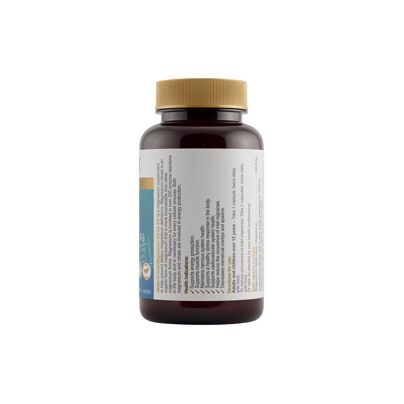 Herbs Of Gold Magnesium Citrate 900 60 Vege Capsules
