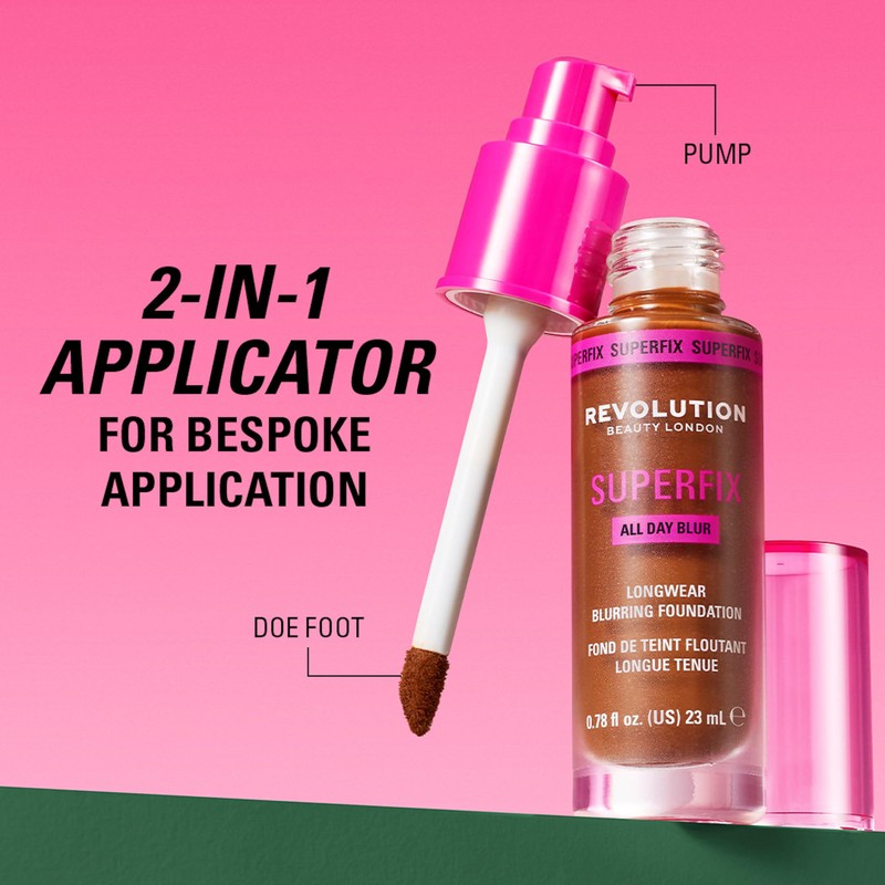 Revolution Superfix Blur Longwear Foundation, F2.5NC, 23ml