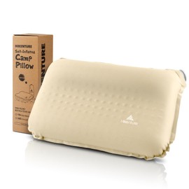 HIKENTURE Camping Pillow, 3 Seconds Automatic Inflation, 19 Times High Resilience, 4.1 inches (10.5 cm) Thick, Outdoor Pillow, 2-Way Check Valve, Inflator Pillow, 30D High Elastic Material, Camping