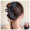 Cybche Bow Claw Clip Black Bow Hair Clip Satin Bow Hair Claw Bowknot Hair Claw Barrette Bow Holder Hairclip Thick Curly Hair Clip Decorative Hair Accessories Jewelry for Women Headdress