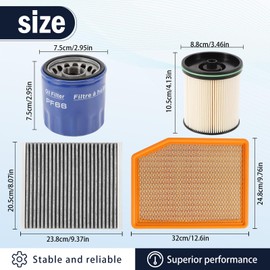 Diesel 3.0L Duramax Filter Kit TP1015, PF66, 13508023, A3244C (84121219) Fuel/Oil/Cabin and Air Filter Compatible with 2020-2023 Sierra/Silverado 1500, Yukon XL, Suburban/Tahoe