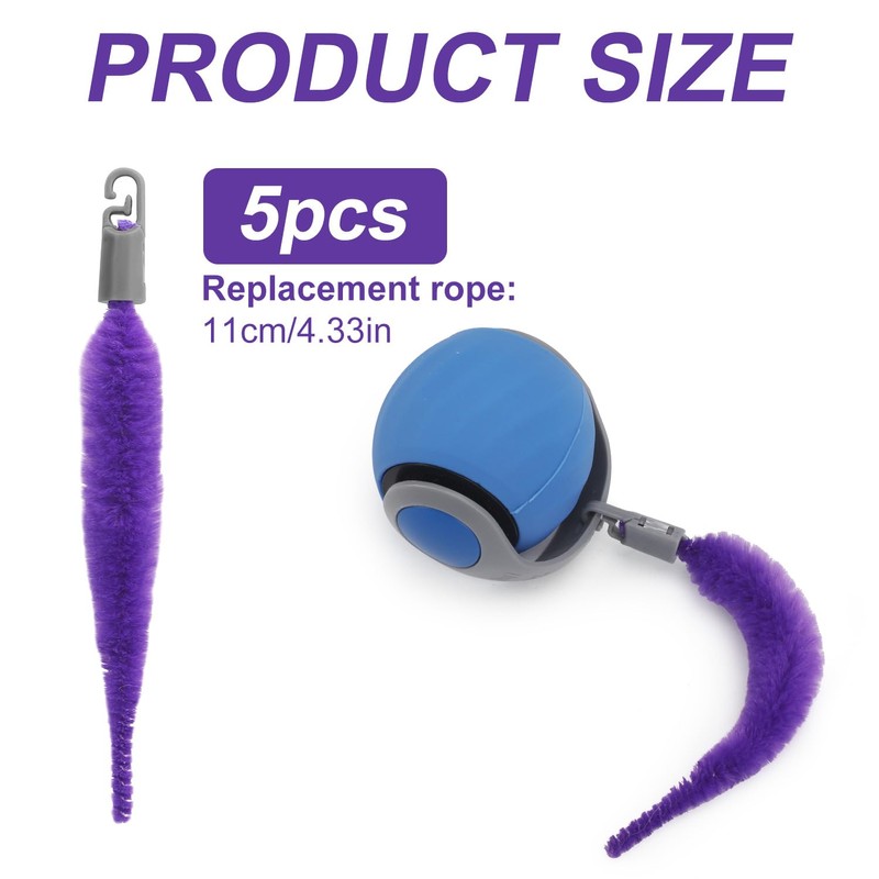 BOXOB 5pcs Cat Ball Toy Replacement Tails, Interactive Cat Toy