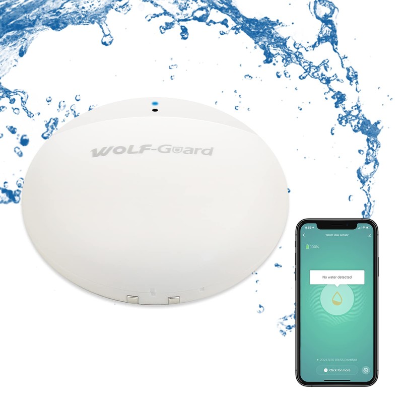 Wolf Guard SR-W04 Smart Wi-Fi Water Leak Detector, Avoid Water