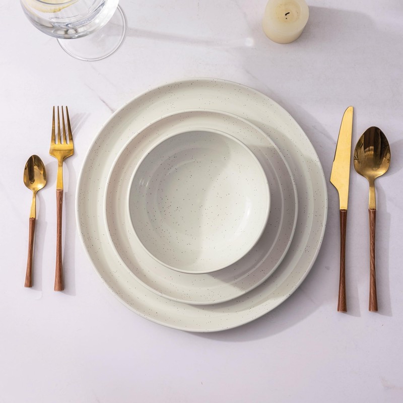 AmorArc Ceramic Dinnerware Sets for 4, 12 Pieces Handpainted Plates