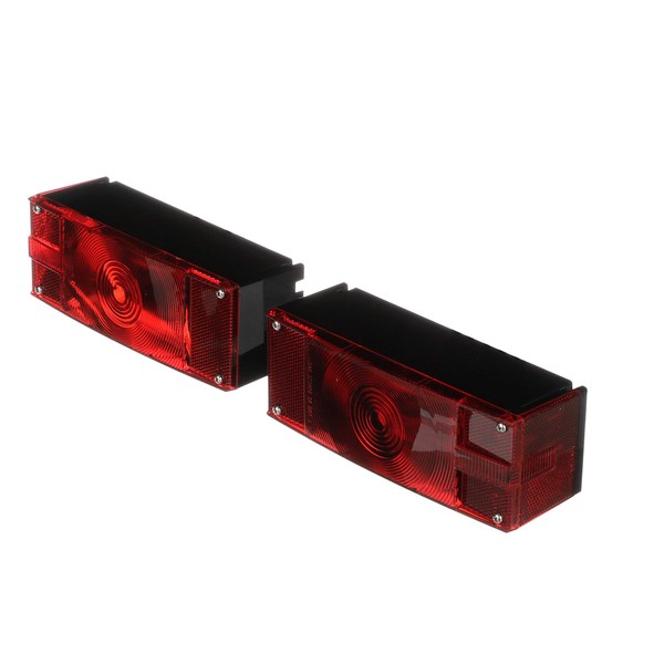 Attwood 14063-7 Low-Profile Submersible Trailer Light Kit, for Trailers Over 80 Inches Wide, 2 Lamps, Wiring Harness, Hardware