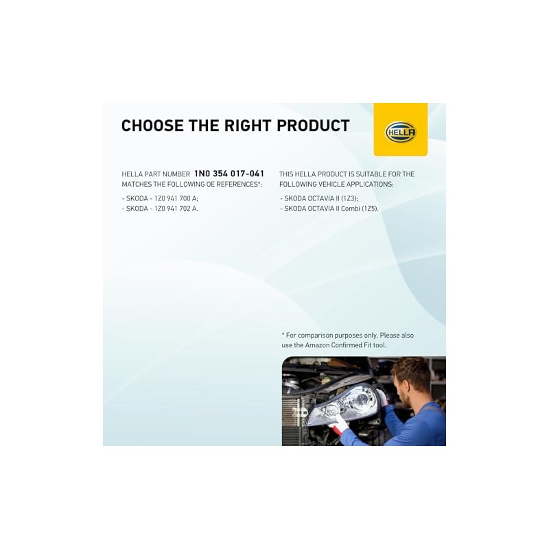 HELLA 1N0 354 017-041 Halogen-Fog Light - right - für