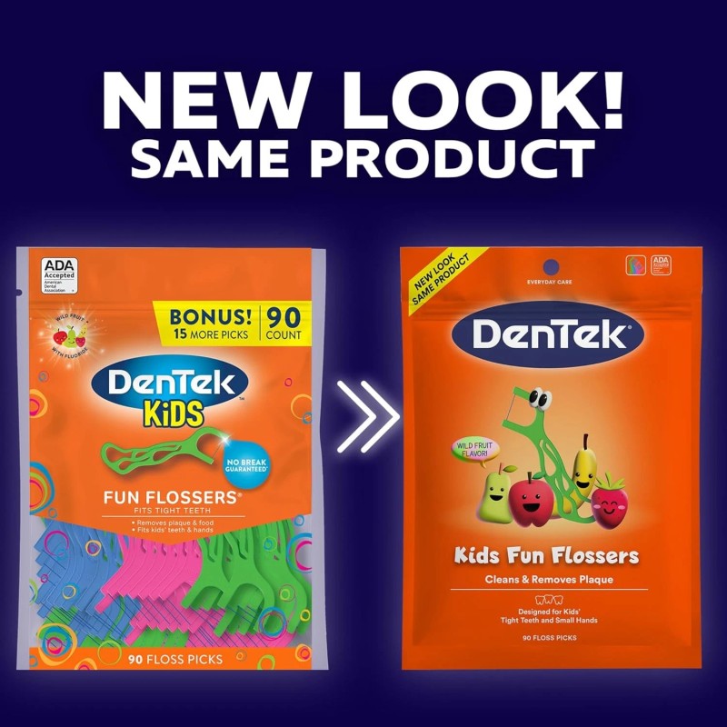 DenTek Fun Flossers – Kids Floss Picks with Wild Fruit
