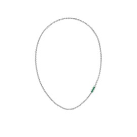 Lacoste SPELT Men's Collection - Stainless Steel Link Bracelet or Necklace with Lacoste Charm, Available in Silver, Gold or Black, One size, Stainless Steel, No Gemstone