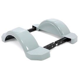 HECASA Gray Pair of Single Axle Trailer Fenders Compatible with 13" Wheels Tire Skirt Boat - 39.7" long x 8.8" wide x 11.4" tall