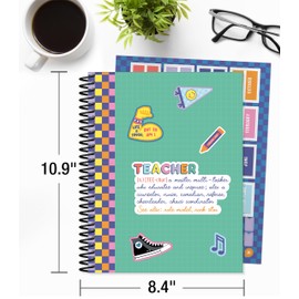 Carson Dellosa We Stick Together 8" x 11" Undated Daily Teacher Planner, Weekly Planner, Monthly Planner With Planner Stickers, Classroom Organization & Classroom Management Grade Book and Planner