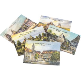 Valdeig Old Erfurt Fridge Magnets, Picture Retro Decoration, Vintage, Souvenir Germany, Fridge Magnets, Fridge Magnets for Mini Magnetic Board, Germany, Thuringia, Pack of 5