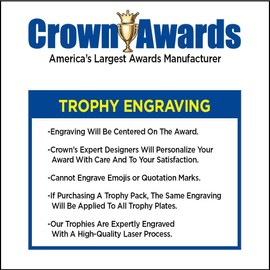 Golden Crown Trophies, 6" Gold Crown First Place Recognition Trophy, 1 Pack