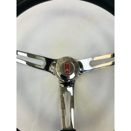 GT Performance 62 63 67 Oldsmobile Cutlass 442 Delta Black on Chrome Steering Wheel 15"