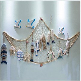Wooden Fish Pendant, Retro Mediterranean Style Decorative Hanging Fish with String Hanging Decoration Room Decoration Maritime Sea Decoration Wall Decoration Wall Hanging Home Decor Apartment