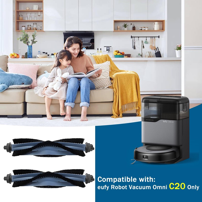 Detetap Replacement Roller Brushes for Eufy C20 Omni Robot Vacuum