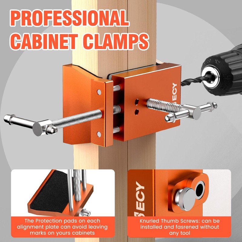 ECY Cabinet Clamps 2 Pack - Cabinet Face Frame Alignment