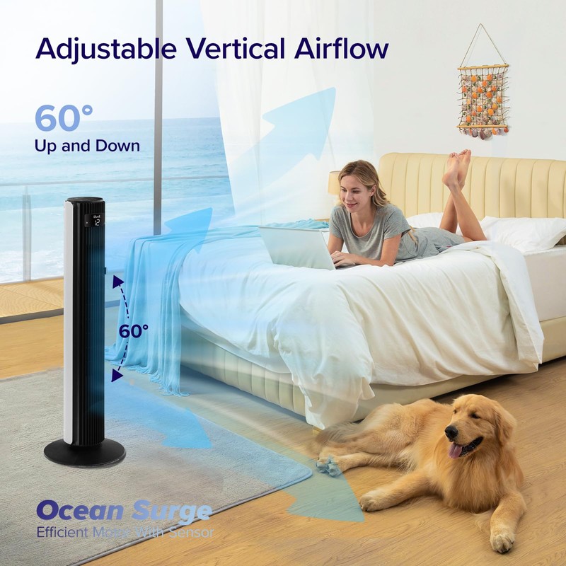 LEVOIT Classic 42-inch Tower Fan for Home, 1472 CFM Powerful