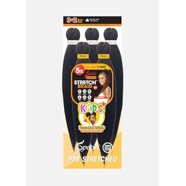 Amore Mio Spetra Pre-stretched Braiding Hair - Short Braiding Hair For Twist or Box Braids - Perfect for Kid's Braiding! - 16 Inch (5 BUNDLES), Color 1B Off Black