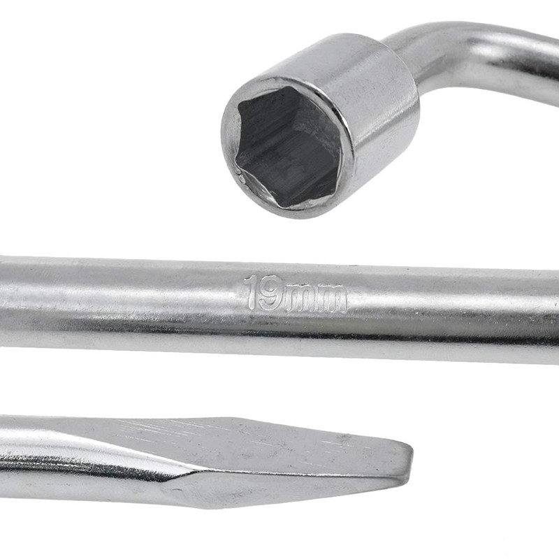 Semetall 19mm Car Spare Tire Lug Wrench,Slotted End Socket Repair