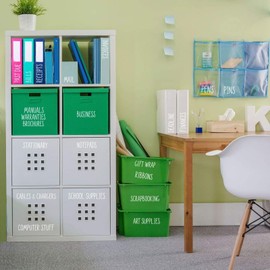 Talented Kitchen Storage Labels for Office & Crafts - 142-Pack White Clear Glossy Preprinted - Minimalist Craft Design - Adhesive Labels for Office Organization - Container & Pantry Organization