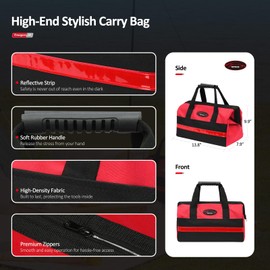 Vetoos Car Roadside Emergency Kit with Jumper Cables, Auto Road Side Safety Kit for Vehicles - with Premium Carry Bag, Portable Air Compressor