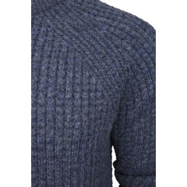 Xact Men's Tuck Rib Crew Neck Jumper, Soft Feel, Raglan Sleeves (Denim Marl) XL