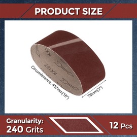 Kozelo 12 Pcs Sanding Belts 3 x 18 Inch 240 Grit Aluminum Oxide Abrasive Sandpaper for Belt Sander Metal Grinding Wood Working Weld Rust Removal