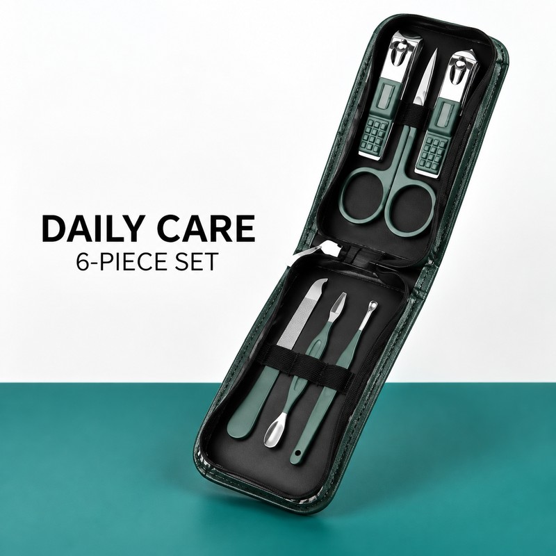 6-Piece Nail Clipper Set – Stainless Steel Manicure & Pedicure