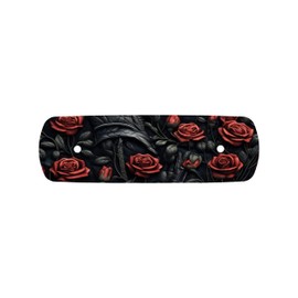 Kustom Cycle Parts Leather and Red Roses Air Cleaner Cover Insert. Replaces Stock Harley Davidson M8 / 114 Air Insert.