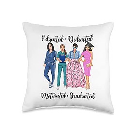 Lush Nursing Educated Medical Student University Graduating Throw Pillow, 16x16, Multicolor