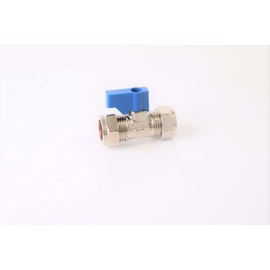 Lever Operated Isolating Valve Blue Handle 15mm Chrome+ 2 Olives.PSW TRADE SUPPLIERS LTD