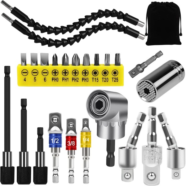 Does not apply 24pcs Flexible Drill Bit Extension Set, Hex