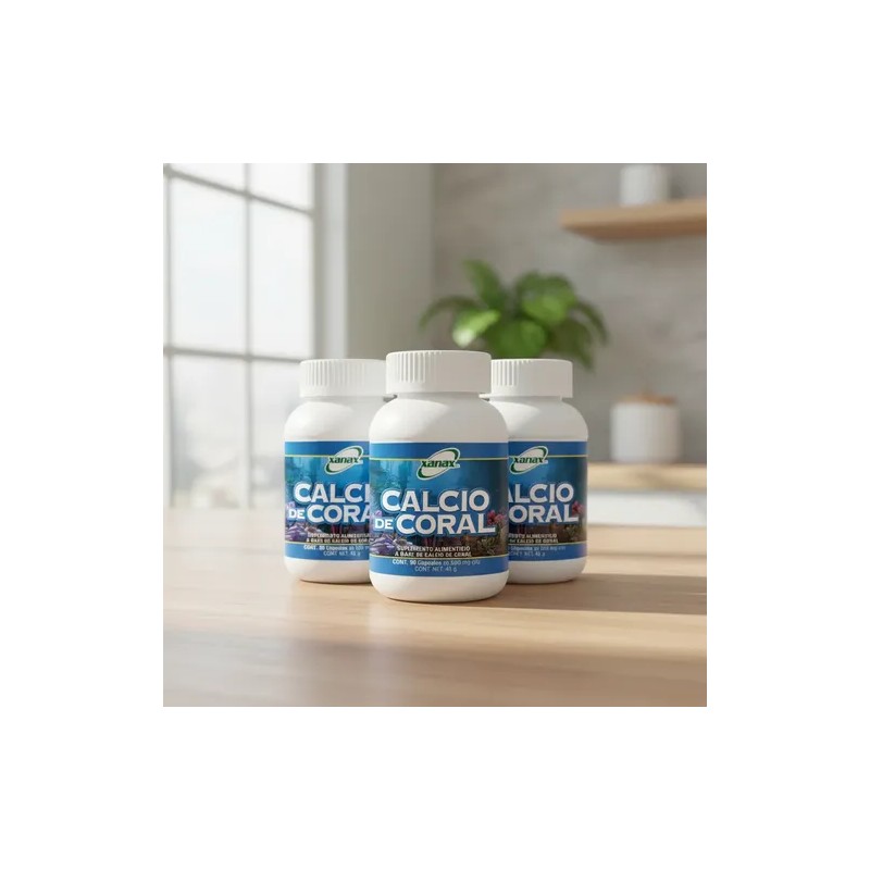 Calcio De Coral 500mg Cápsulas Sin Sabor 3 Pack