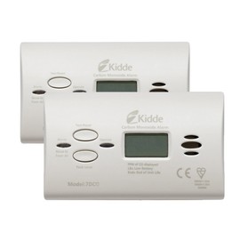 2 x Kidde 7DCO Carbon Monoxide Alarms - Digital Display 10 Year Guarantee