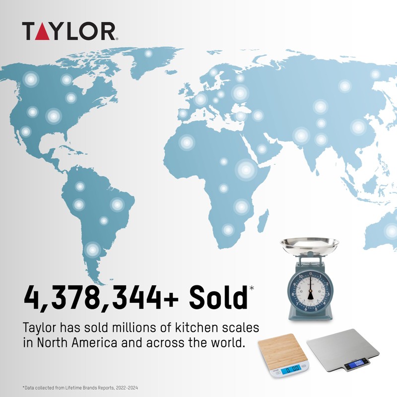 Taylor Mechanical Kitchen Weighing Food Scale with Bowl, Weighs up