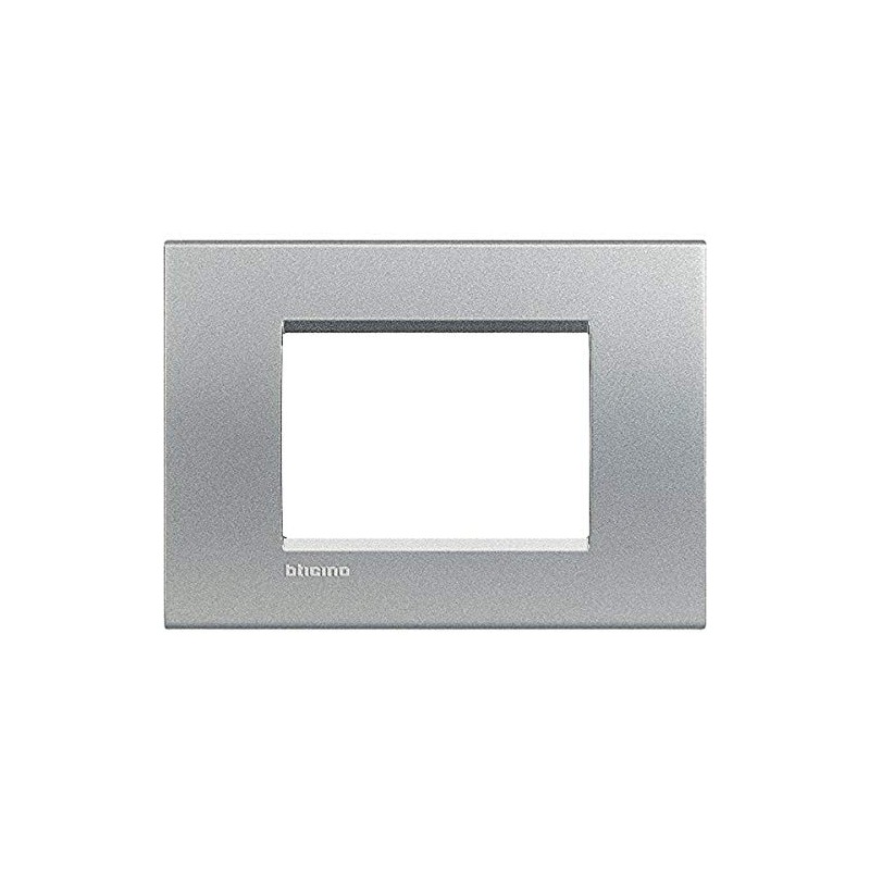 BTicino Living Light LNA4803AC Plate Square 3-Switch, Steel, silver, LNA4803TE