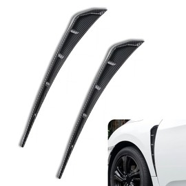 Qurbuns 2 PCS Car Fender Side Vents, ABS Carbon Fiber Spoiler Body Fender Cover, Air Flow Intake Hole Grille Spoiler Deco Sticker, Sport Stytle Modified Exterior Accessories for Cars (Carbon Fiber)
