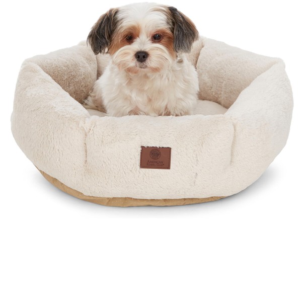 AMERICAN KENNEL CLUB Round Plush Dog Bed - 20" Cozy