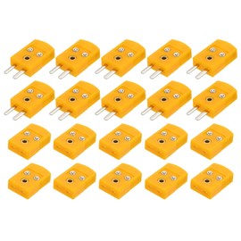 sourcing map K Type Thermocouple Wire Connectors Male Female Plug Adapter High Temperature 120°C(248°F) for Thermocouple Sensor Probe Orange 10 Set